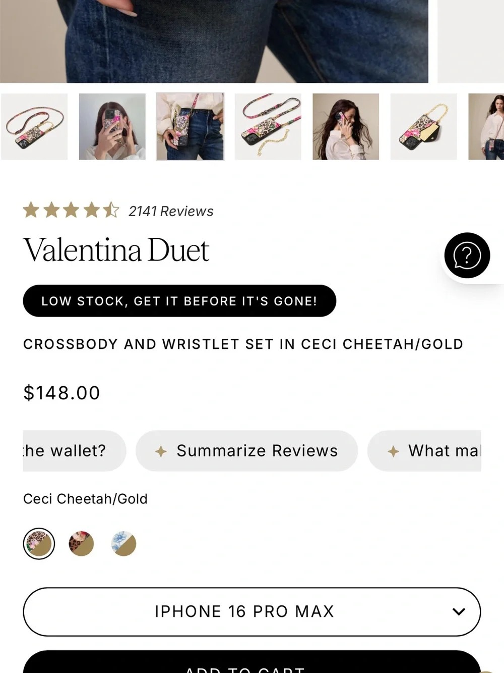 Bandolier Valentina Duet Crossbody and Wristlet Set in iPhone 16 Pro Max